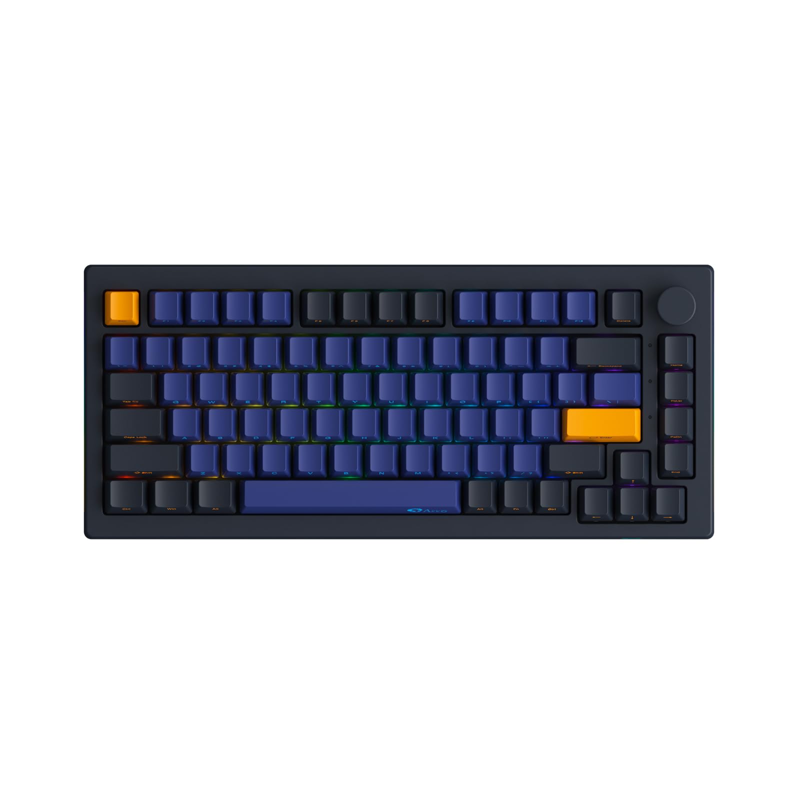 Akko 5075B Plus Mechanical Keyboard 75% Rgb Hot Swappable Gaming Keyboard With Knob, Horizon Theme Keyboard With Pbt Double Shot