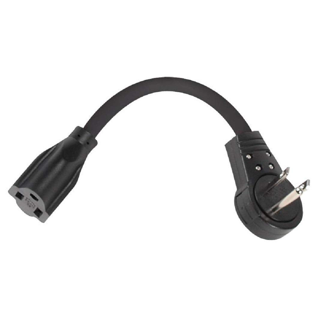 P A000146N   6'' Extension Cord With Flat Rotating Plug   Black