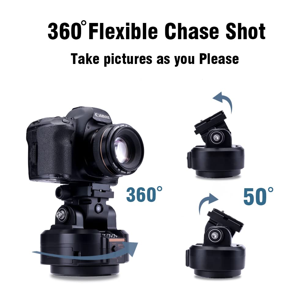 Mcoplus Yt2000 Intelligent 360 Infinity Rotation Remote & Tracking Pan Tilt Head, Automatic Motorized Rotating Panoramic Head Fo