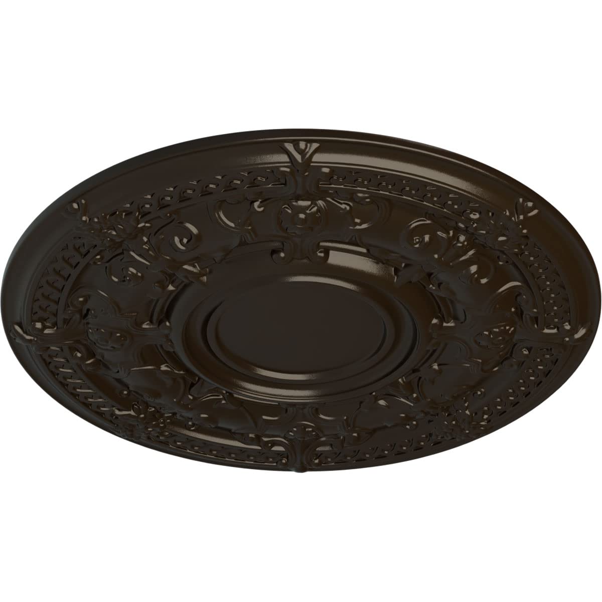 Ekena Millwork Cm33Dashf Dauphine Ceiling Medallion, 33 7/8''Od X 1 3/8''P (Fits Canopies Up To 13 1/4''), Hand Painted Stone He