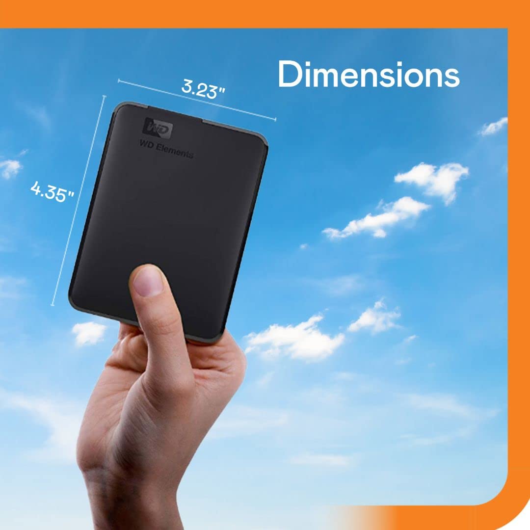 Wd 2Tb Elements Portable External Hard Drive Hdd, Usb 3.0, Compatible With Pc, Mac, Ps4 & Xbox   Wdbu6Y0020Bbk Wesn