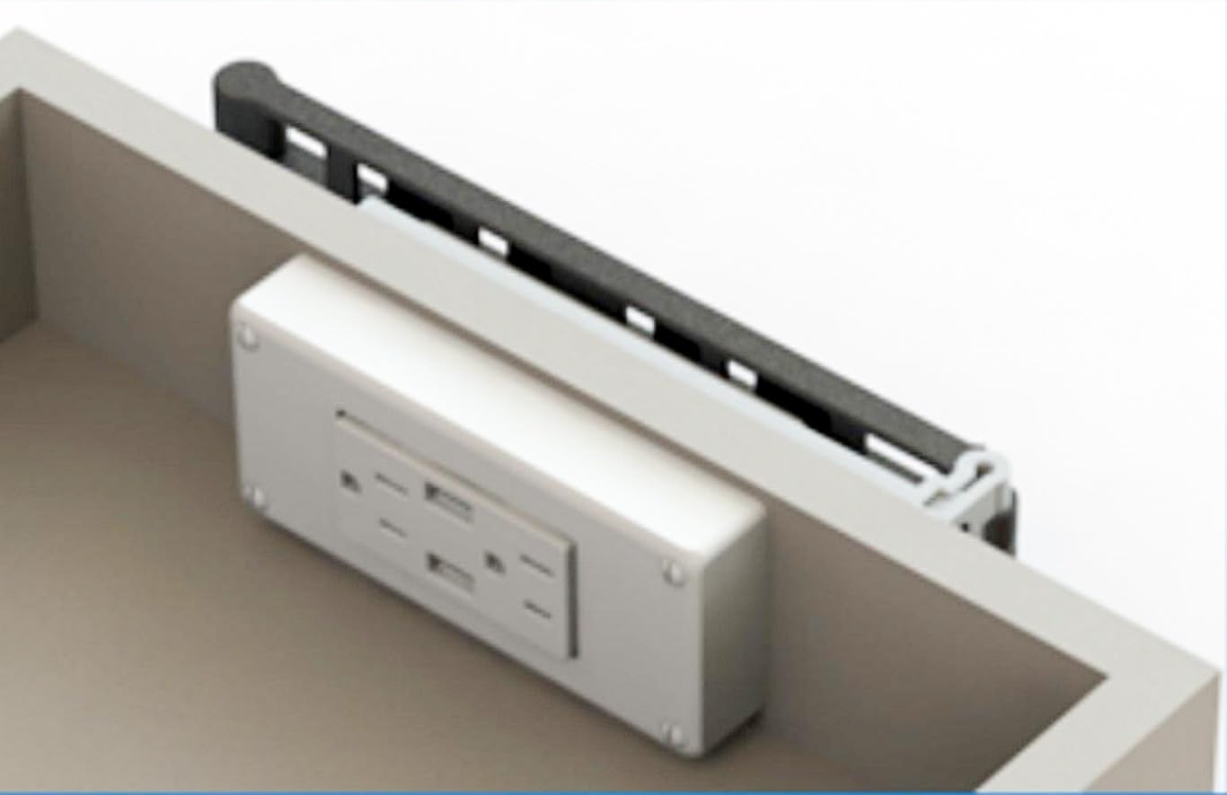 Compact In Drawer Outlet Charging Station (2) 15 Amp Ac Outlets (2) Usb A Ports With Cord Management Arm, White