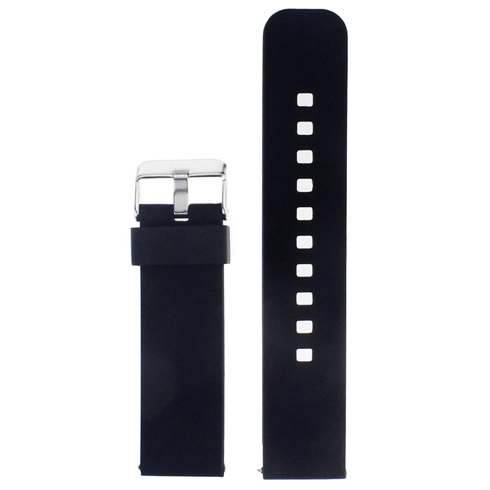 Watch Band/Strap For Pebble Time Smartwatch Band Replacement Accessories With Metal Clasps Watch Strap/Wristband Silicone (Black
