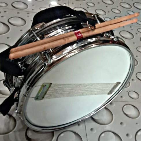 Sai Musical 14 Inch X 5.5 Inch Snare Drum In Steel Finish With Chrome Hardware Drum Set Ok