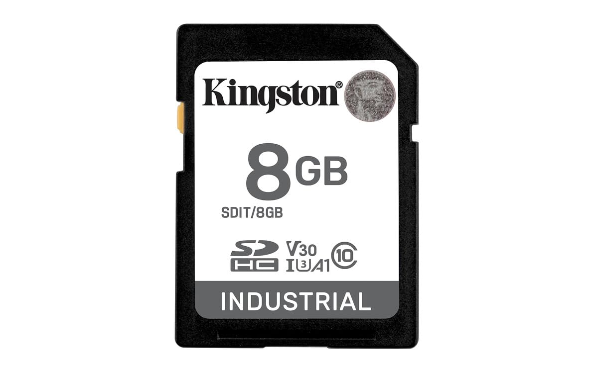 Kingston Industrial Sd Card, Up To 100Mb/S, High Endurance, Uhs I U3 V30 A1, (Sdit/8Gb)