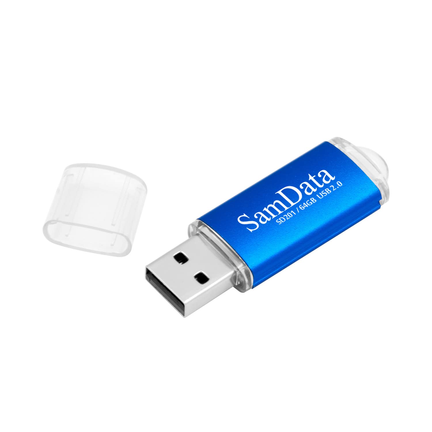Samdata 1 Pack 64Gb Usb Flash Drives Usb 2.0 Thumb Drives Memory Stick Jump Drive Zip Drive, Blue