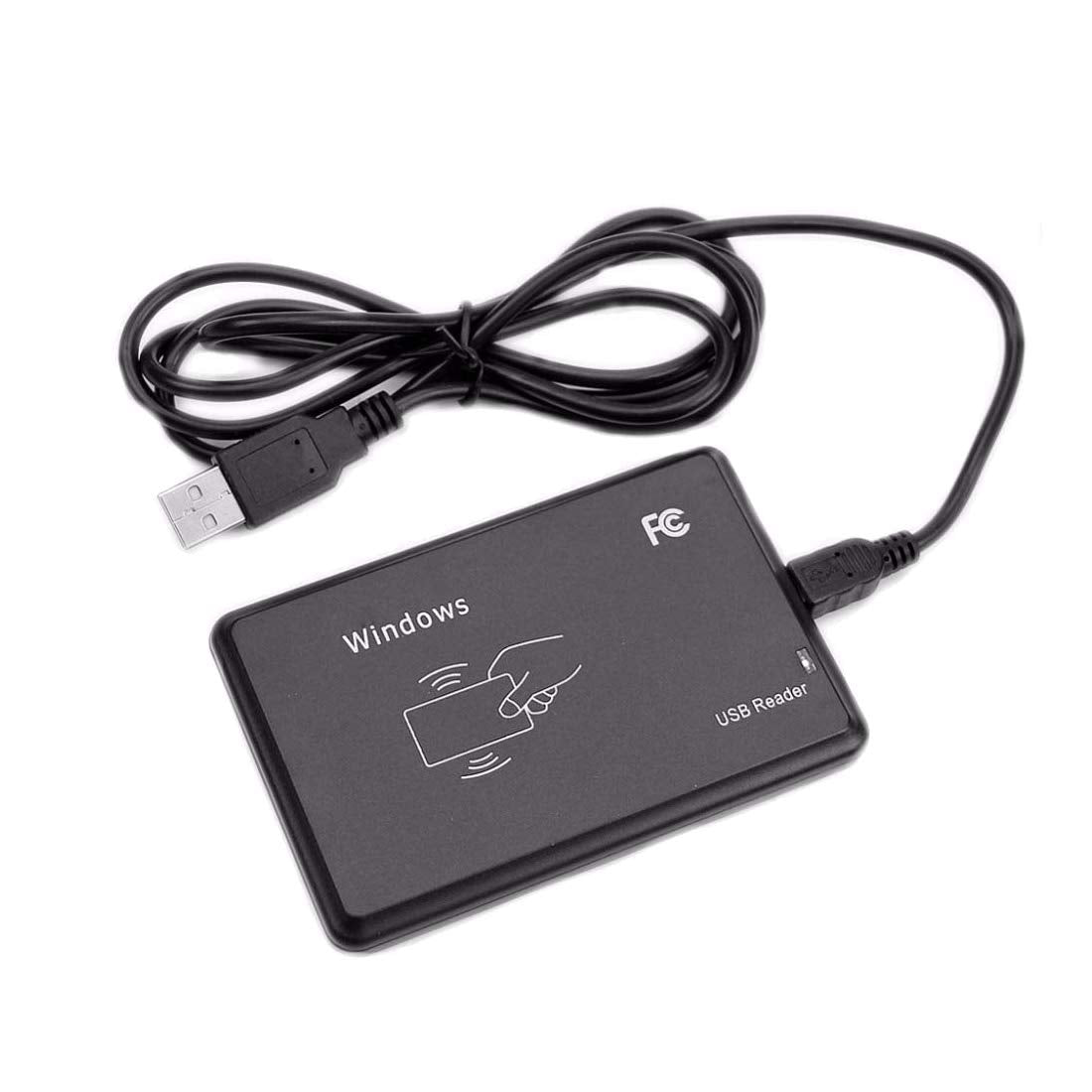 Hiletgo 125Khz Em4100 Usb Rfid Id Card Reader Swipe Card Reader Plug And Play With Cable First 10 Digit