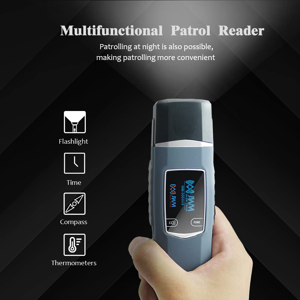 Jwm Long Range Guard Tour Patrol System With Downloader, Rfid Flashlight Security Guard Equipment With Oled Screen, Free Cloud S