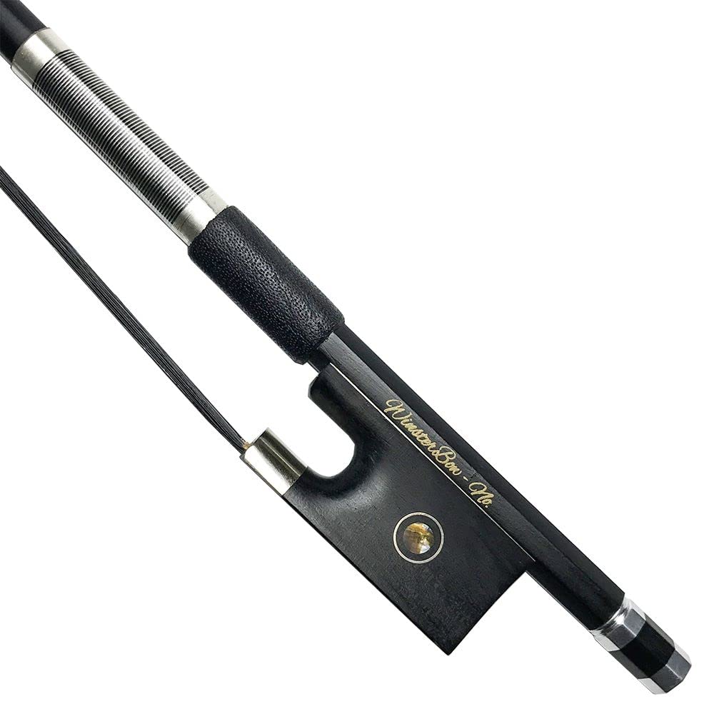 Winsterbow Carbon Fiber Violin Bow 1/4 Size Violin Bow Unbleached Black Horse Hair