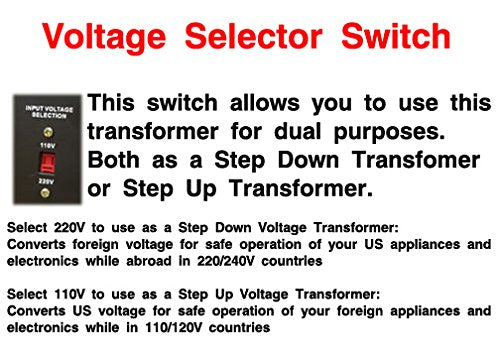 Simran Ac 5000 Step Up/Down Voltage Transformer Power Converter For Conversion Between 110 Volt And 220 Volts With Circuit Breaker, Ce Certified, 5000 Watts, Black