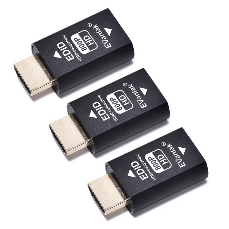 Evanlak Hdmi Edid Emulator Passthrough Dongle Eliminated Emulator Adapter 3Rd Generrtion Work With Mac Thunderbolt To Hdmi Switc