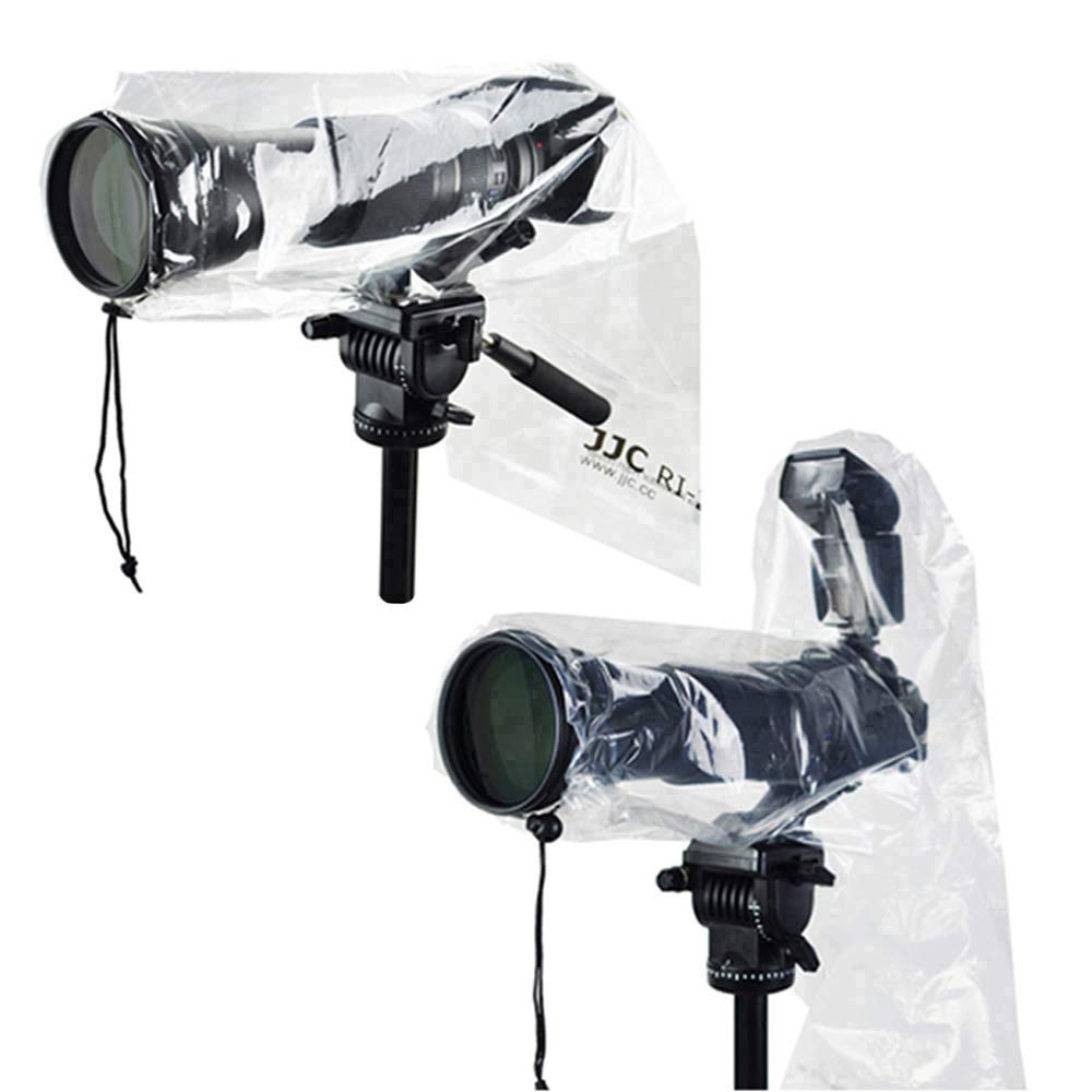 JJC 2 Types DSLR Camera Rain Cover Coat Sleeve Protector for Canon Nikon Fujifilm Sony Olympus Panasonic Pentax Sigma with a Len