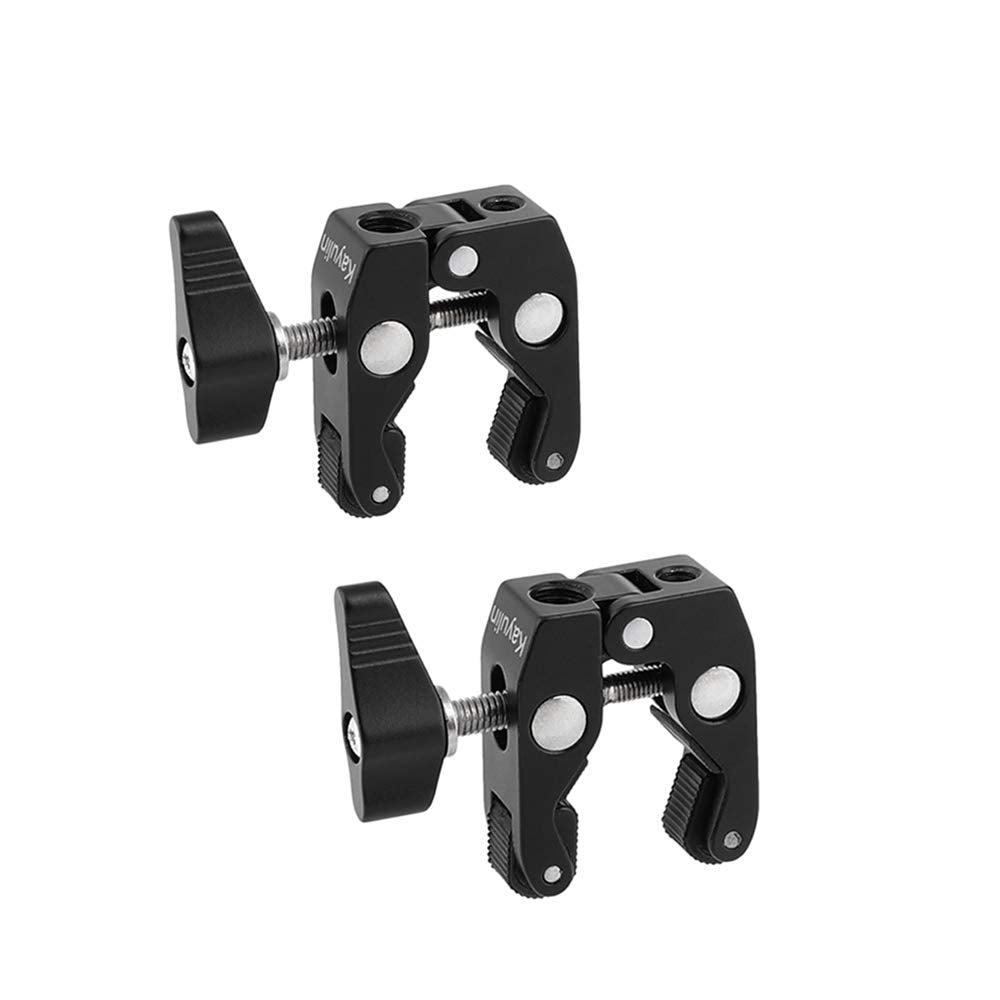 Kayulin Super Crab Clamp With 1/4'' 20 Mounting Points For Photo Studio Kit(2 Piece,Black)