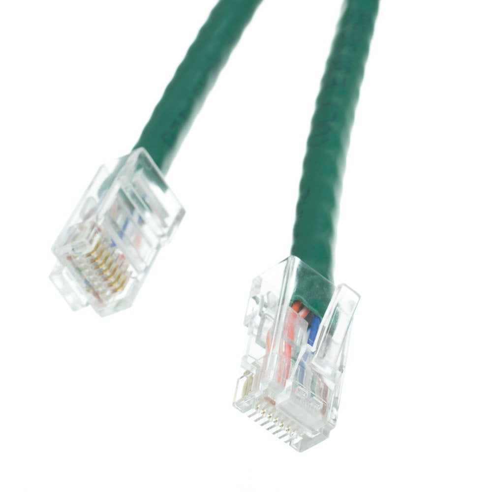 Cablewholesale 5 Foot Cat6 Green Ethernet Patch Cable, Bootless, 24Awg Network Cable With Rj45 Gold Plated Connector, 4 Pair Str