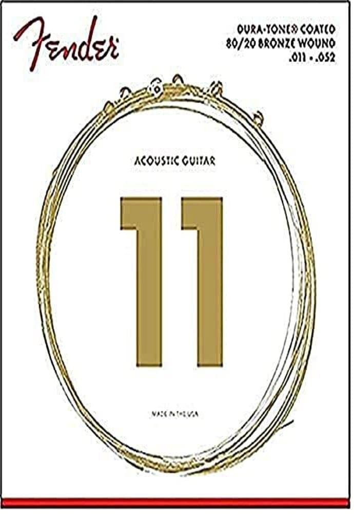 Fender Dura Tone Coated 80/20 Bronze Acoustic Guitar Strings, 880Cl .011 .052