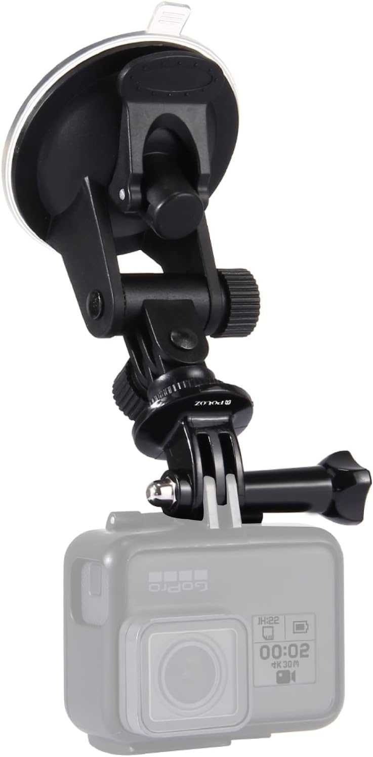 Puluz Suction Cup Mount For Gopro Car Mount, Adjustable Vehicle Window & Windshield Mount Holder, Compatible With Gopro Hero 11