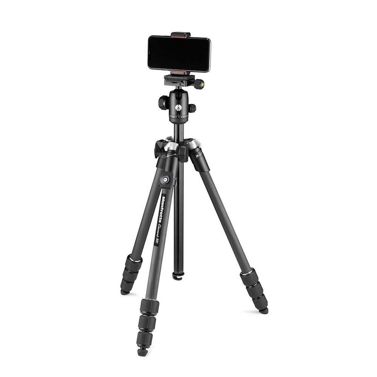 Manfrotto Element Mii Mobile Bluetooth Mkelmii4Bmb Bh, Lightweight Aluminium Travel Tripod, With Carry Bag, Arca Compatible Ball