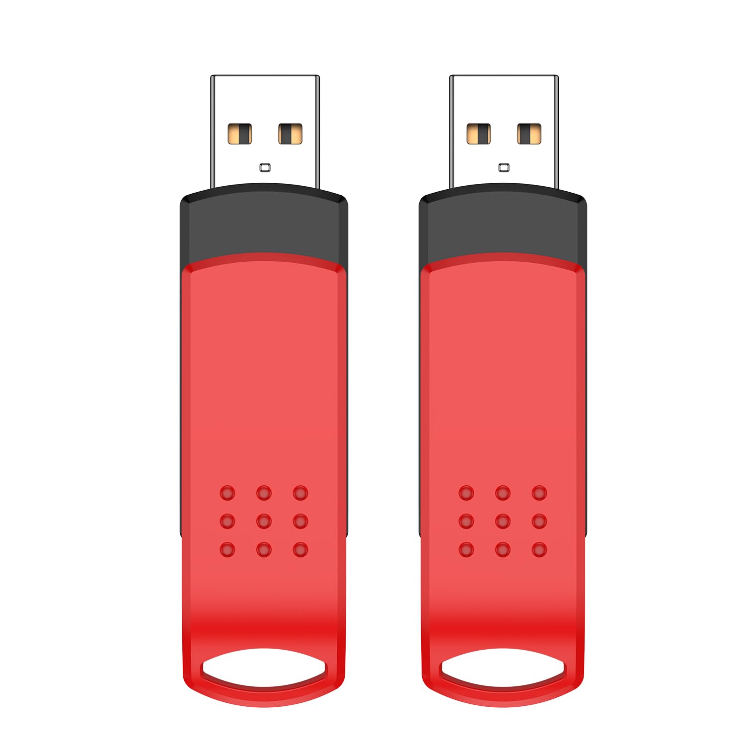 64Gb Usb Flash Drive 2 Pack (Red), UsbA, Pen Drives 25Mb/S Read 10Mb/S Write, Dual Thumb Drives For Pc, Laptop, Car Music, Docu