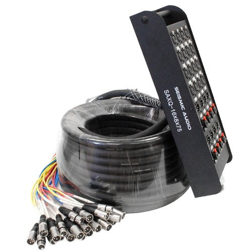 Seismic Audio - Saxq-16X8X75 - 16 Channel 75' Xlr Snake Cable With Xlr And 1/4'' Returns On The Box