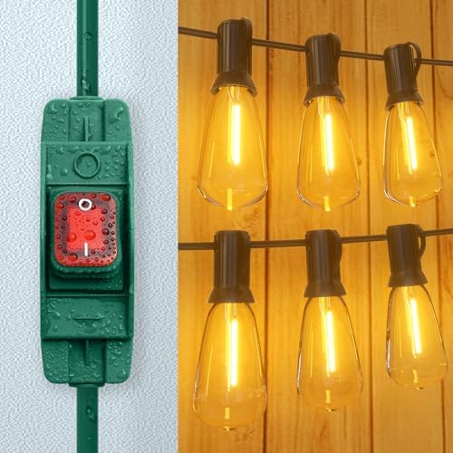 Outdoor Extension Cord With Switch On/Off Waterproof Switch 3 Prong Extension Cord With Inline Cord Switch, Heavy Duty Extension