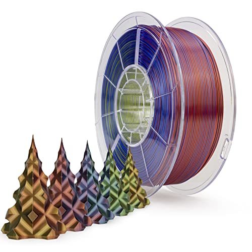 Ziro Pla Filament Triple Color Coextrusion Silk 3D Printer Filament 1.75Mm For 3D Printer & 3D Pen, Multicolor Pla Rainbow Filam