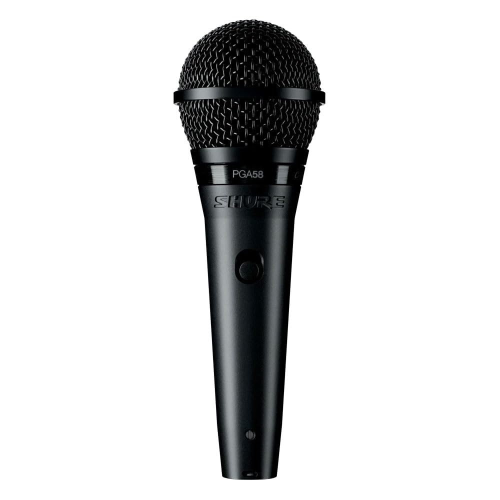 Shure Pga58 Dynamic Microphone   Handheld Mic For Vocals With Cardioid Pick Up Pattern, Discrete On/Off Switch, Stand Adapter An