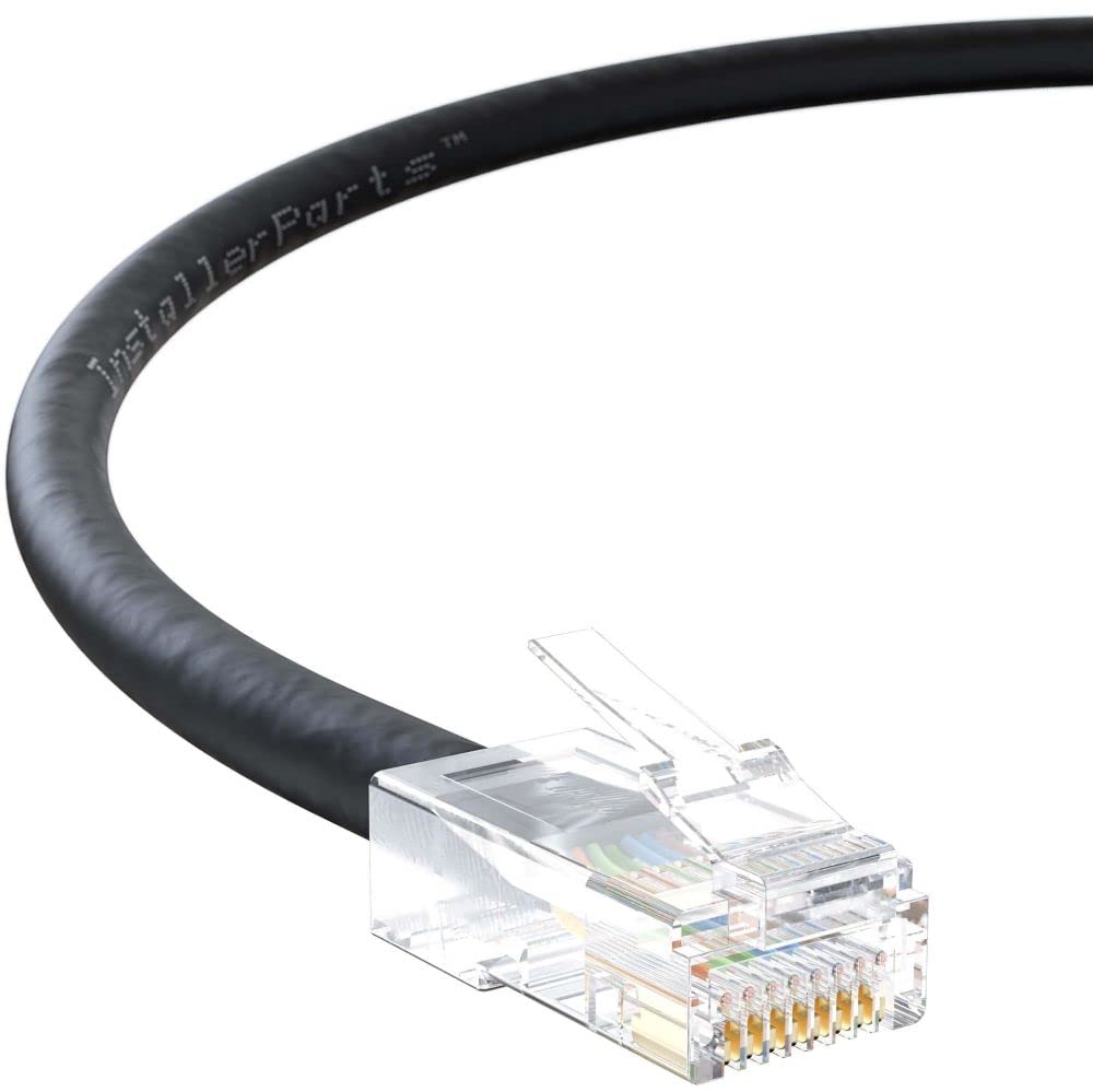 Installerparts (10 Pack Ethernet Cable Cat5E Cable Utp Non Booted 25 Ft   Black   Professional Series   1Gigabit/Sec Network/Int