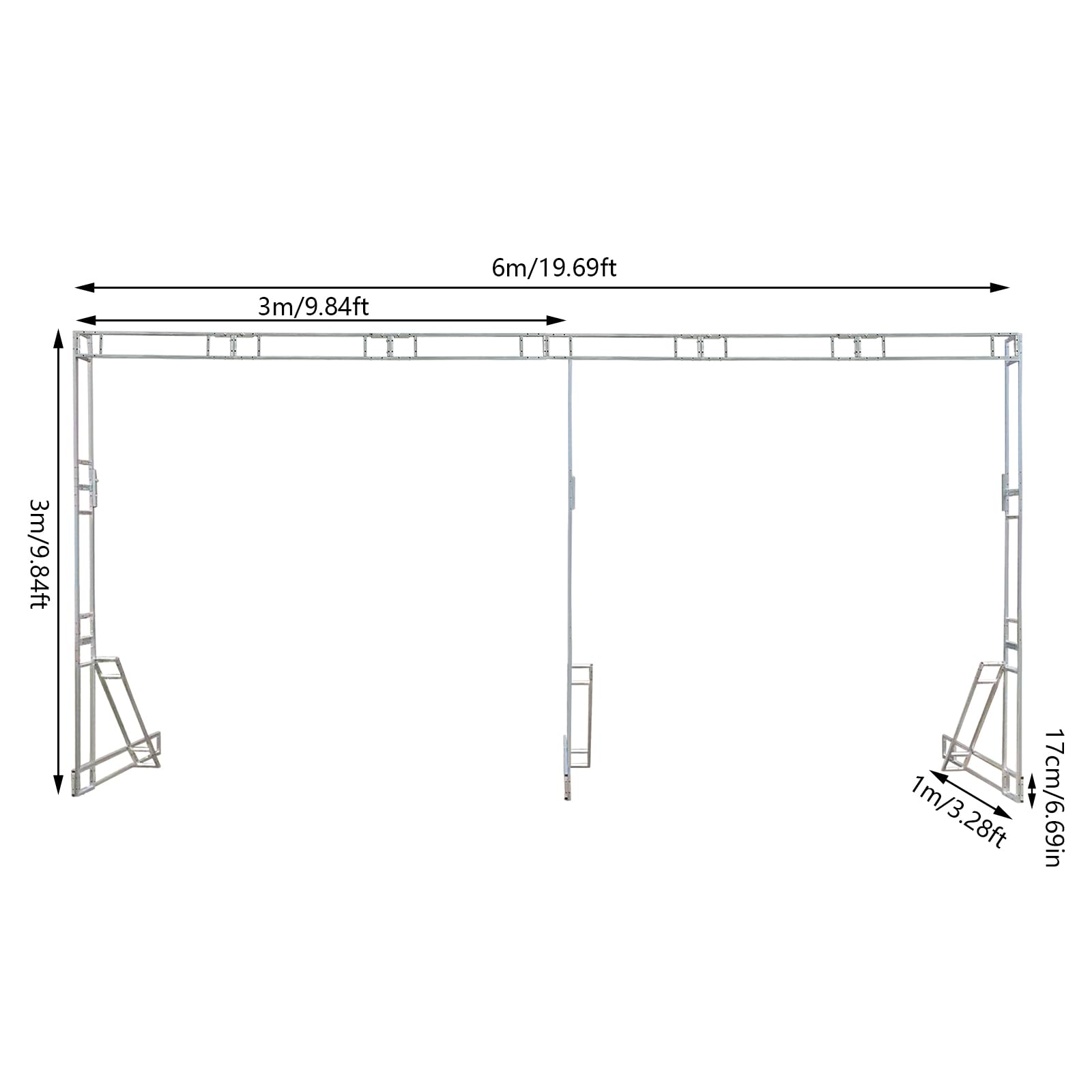 Wupyi Professional Backdrop Stand Kit,10'X 20' Heavy Duty Background Support System Curtain Frame Metal Stand For Wedding Party