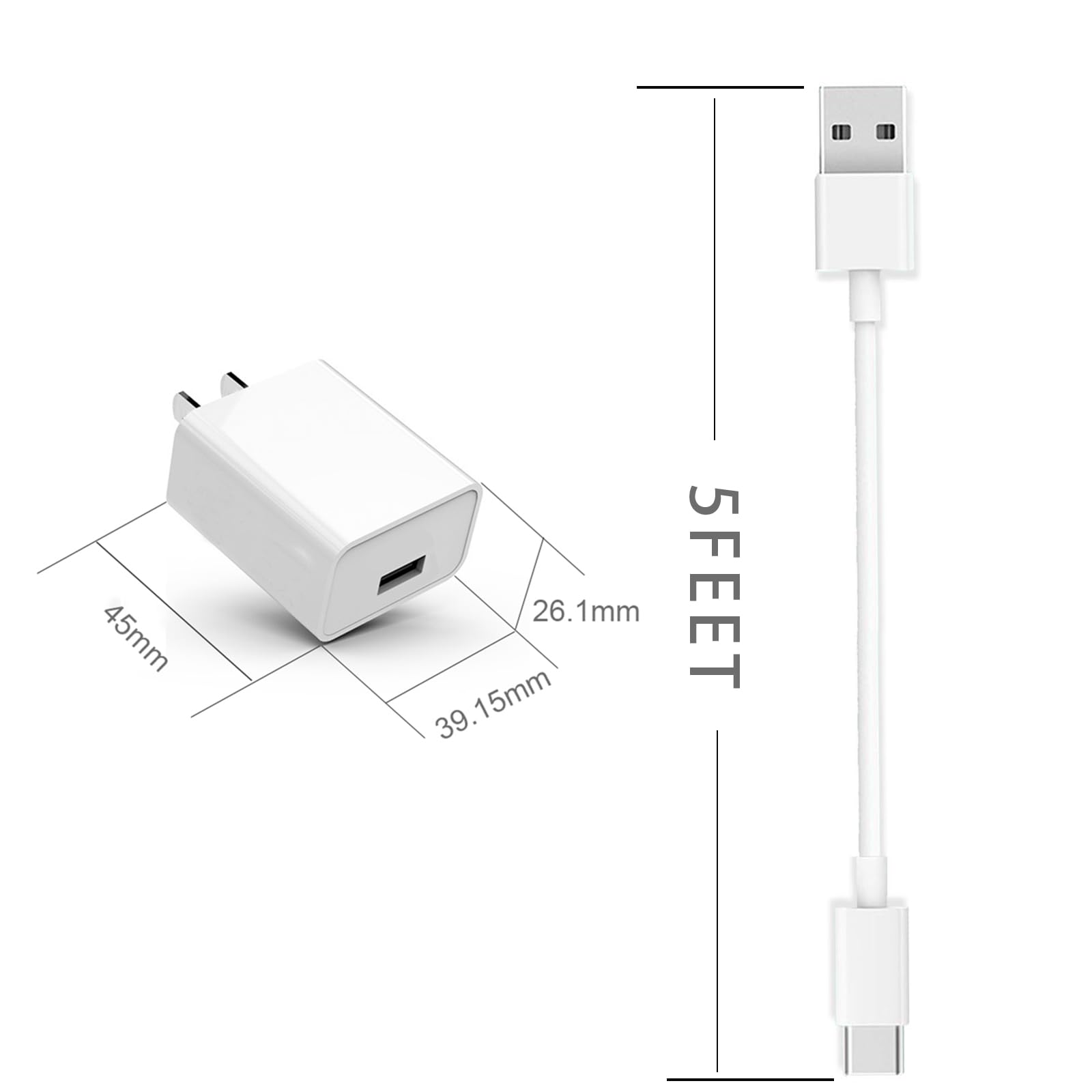 Charger Compatible For Apple Tv Remote 4K (3Rd Gen/4Th Generation), Usb C Cable 5 Ft, Wall Plug Charging Power Adapter (Not For