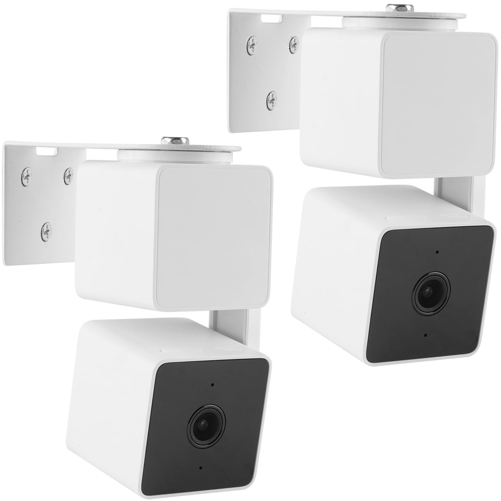Uyodm 2Pack Adhesive Metal Wall Mount Bracket Compatible With Wyze Cam Pan V3/ Wyze Cam V4/V2, Vhb Stick On,No Drilling Mounting Bracket For Wyze Get The Best View,Two Ways Installation