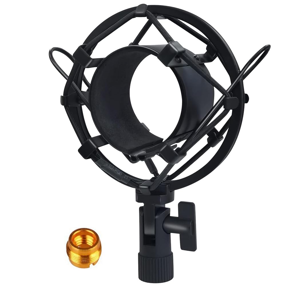 Etubby 42 47Mm Microphone Shock Mount With Metal Screw Adapter, Adjustable Anti Vibration High Isolation Metal Mic Mount Holder