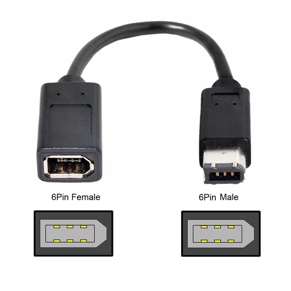 Nfhk Ieee 1394 6Pin Female To 1394A 6Pin Male Extension Data Video Capture Card Firewire 400 To 400 Cable 20Cm