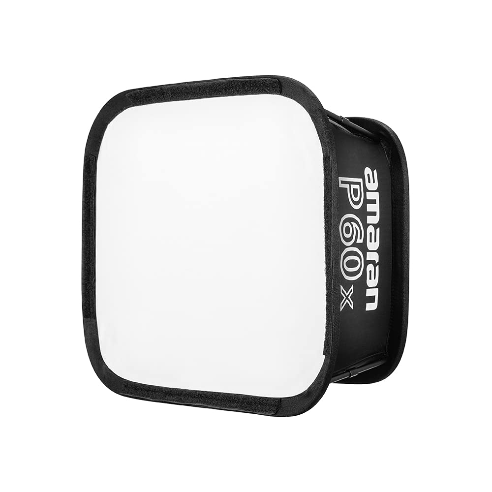 Aputure Amaran P60X Video Panel Light,Color Temperature 3200K 6500K,60W Cri95+/Tlci 97+,5070Lux@1M,With Softbox,Support App