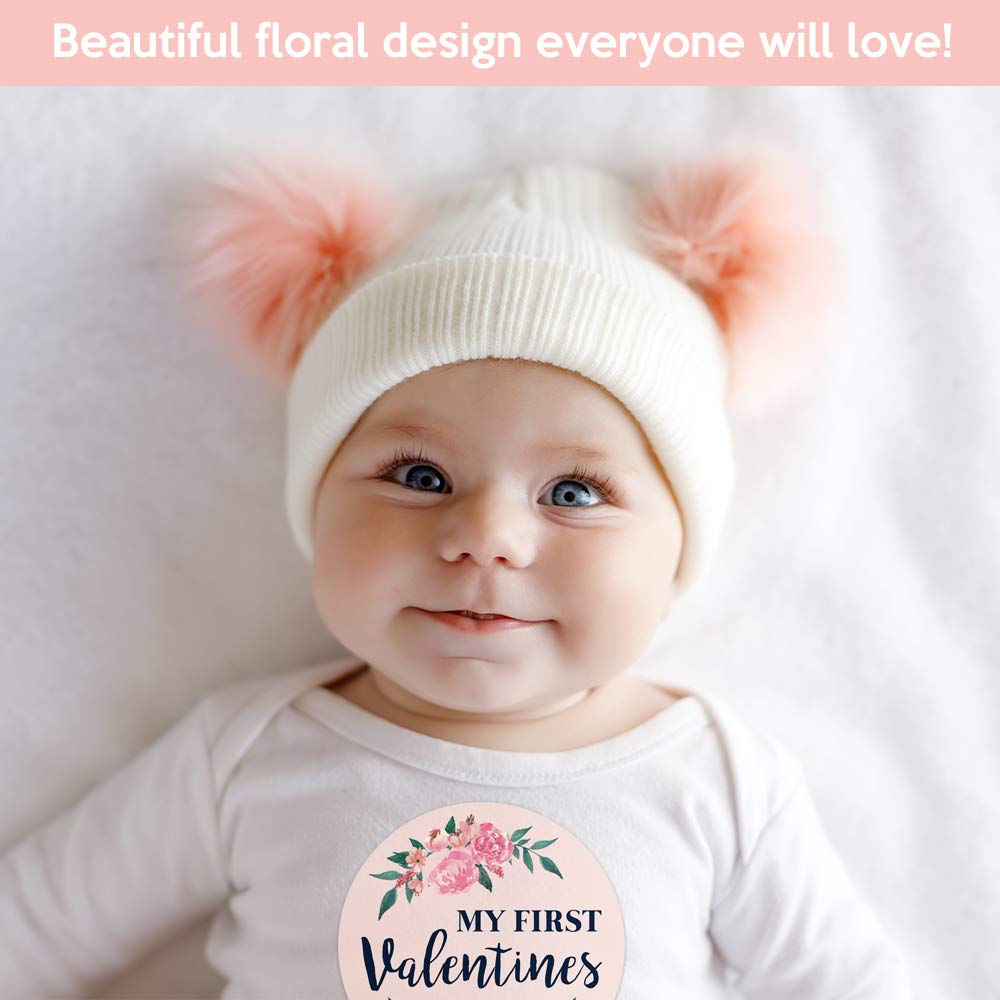 Baby Monthly Stickers | Floral Baby Milestone Stickers | Newborn Girl Stickers | Month Stickers For Baby Girl | Baby Girl Stickers | Newborn Monthly Milestone Stickers (Set Of 24)