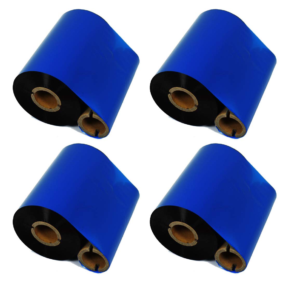 Defmate 4 Rolls 4.33'' X 984' Thermal Transfer Ribbon   Premium Resin Enhanced Wax Printer Ribbon 1Inch Core Ink Out For Zebra Z