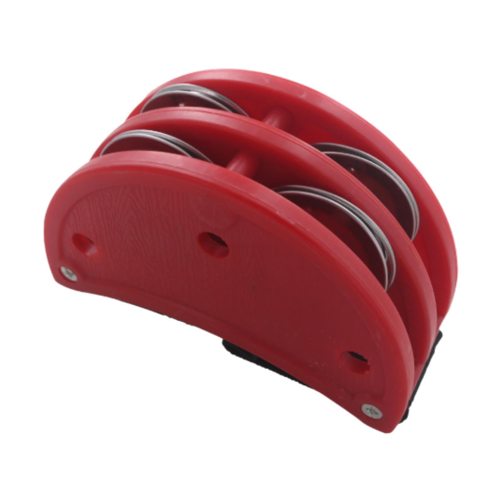 ECOMISTIQ Foot Tambourine Rhythm Percussion for Drum Guitar Playing Banjo Ukulele Red | Tambourines Hand