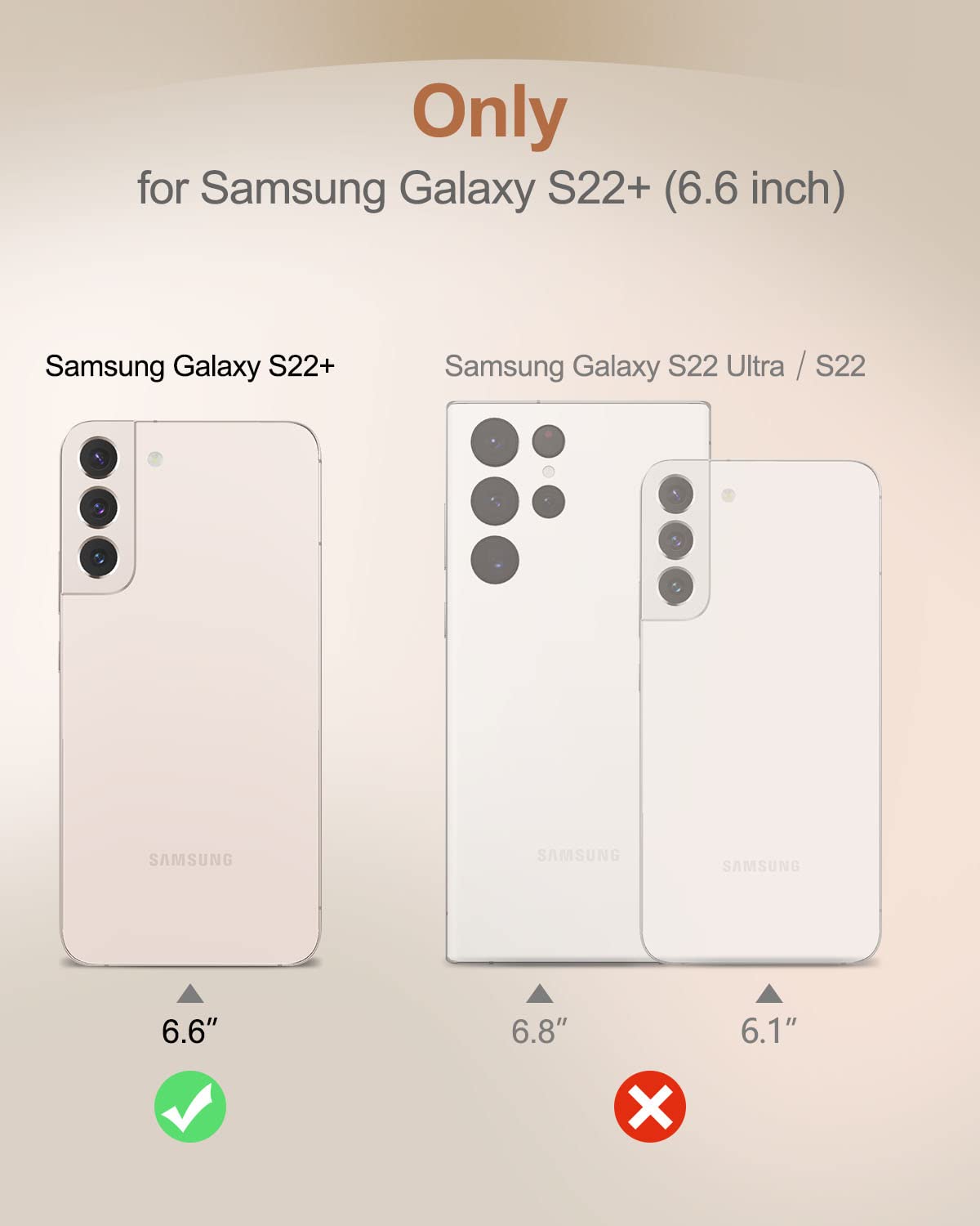 Suritch For Samsung Galaxy S22+ Plus Clear Case 6.6 (Only), [Built-In Screen Protector] Full Body Protective Hard Shell+Soft Tpu