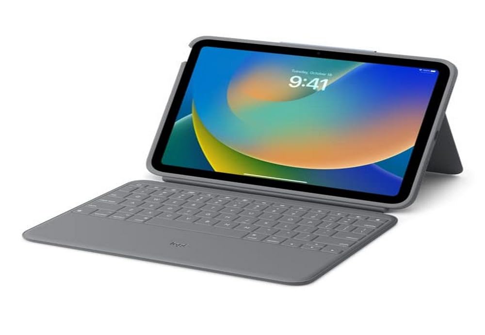 Logitech Rugged Folio for iPad (10th Generation) Protective Keyboard Case with Smart Connector and Durable SpillProof Keyboard 