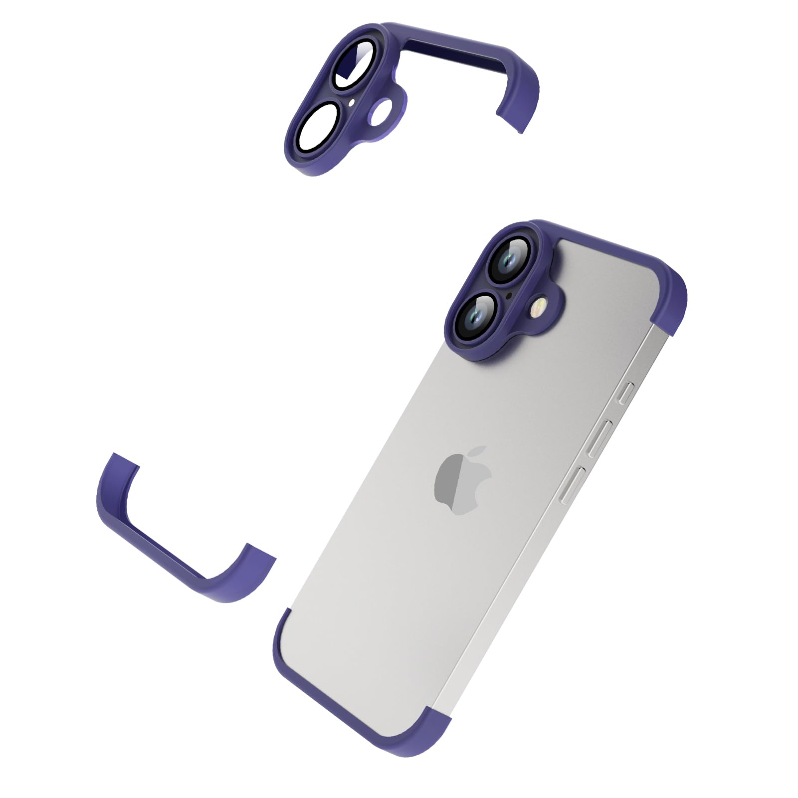 Losin Compatible with iPhone 16 Plus Case Borderless Design Camera Lens Protection Thin Lightweight Soft Silicone Frameless Case