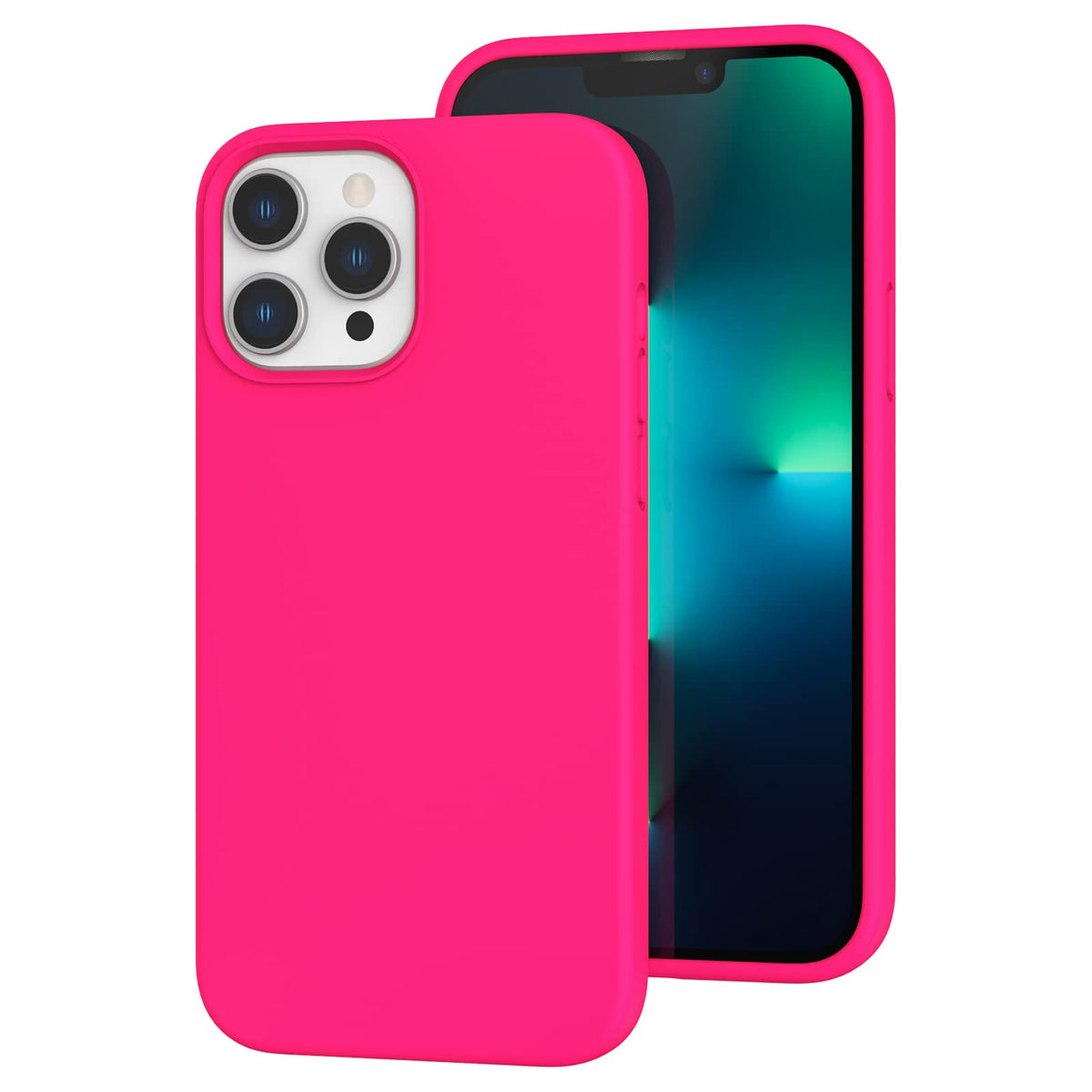 K Tomoto Compatible With Iphone 13 Pro Case, [Drop Protection] [Anti Fingerprint] Shockproof Liquid Silicone Cover With Microfib
