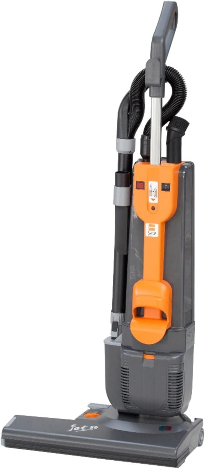 Taski Jet 50 Professional Upright Vacuum Cleaner, Dual Motors Provide High Suction Power with Filtration and Dust Bag, 20-Inch W