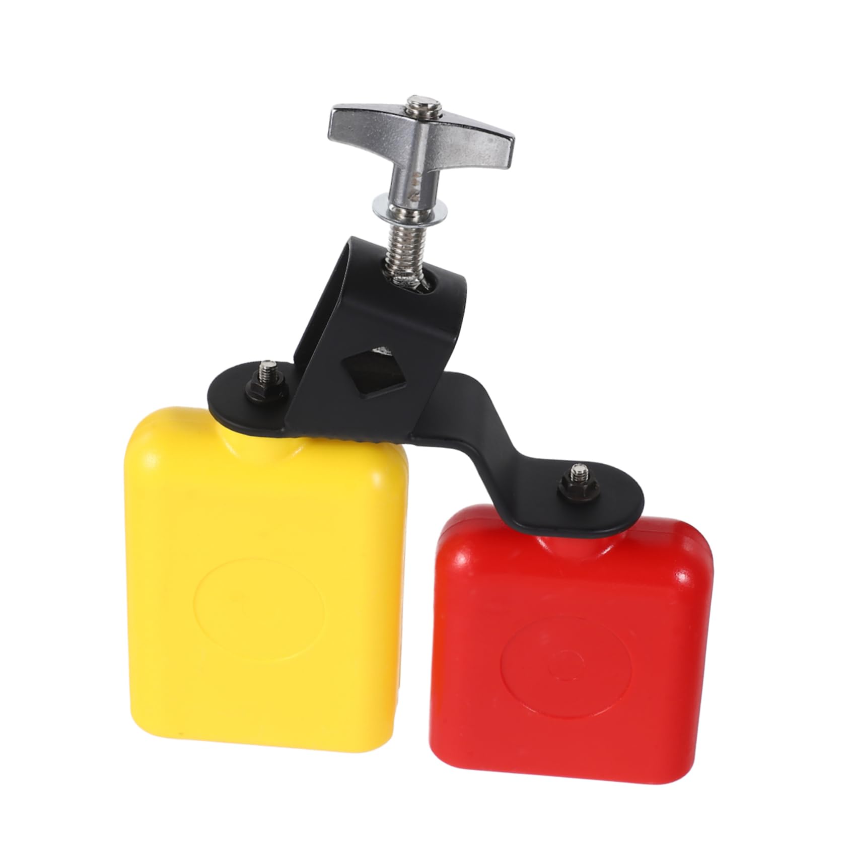ibasenice Plastic Jam Block Cowbell Dual Mounted Percussion Instrument for School Bands and Lightweight and Design for Music Edu
