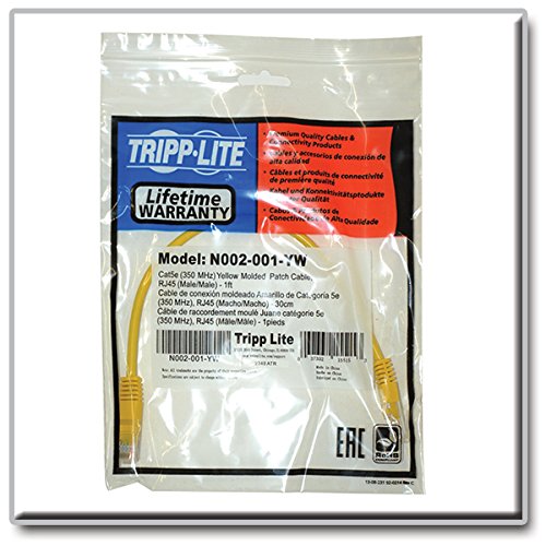 Tripp Lite Cat5E 350Mhz Molded Patch Cable (Rj45 M/M)   Yellow, 1 Ft.(N002 001 Yw)