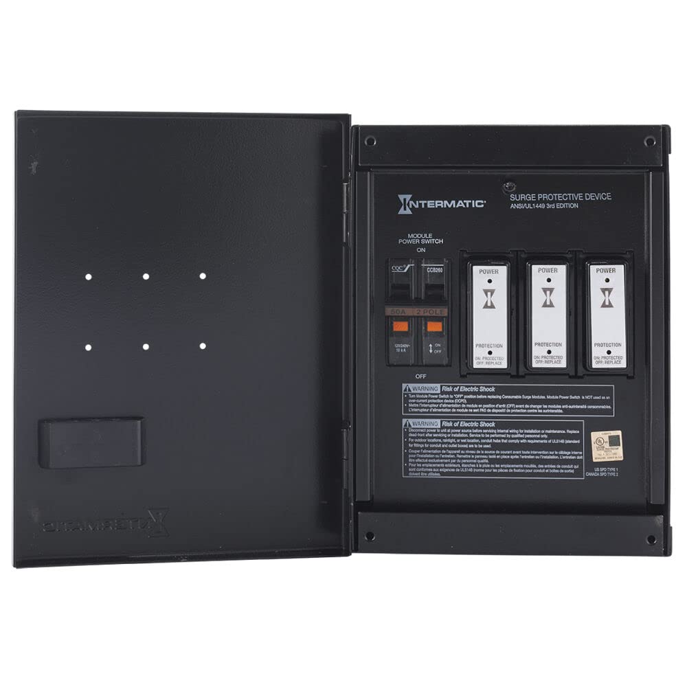 Intermatic Ig2240 Imsk Advanced Surge Protection With Easy Maintenance   Intermatic Smart Guard Ig2240 Imsk Whole Home Surge Protector, Black