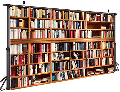 Aiikes 7X5Ft Bookcase Photography Backdrop School Library Study Bookshelf Scene Children Photography Backgrounds Customized Phot