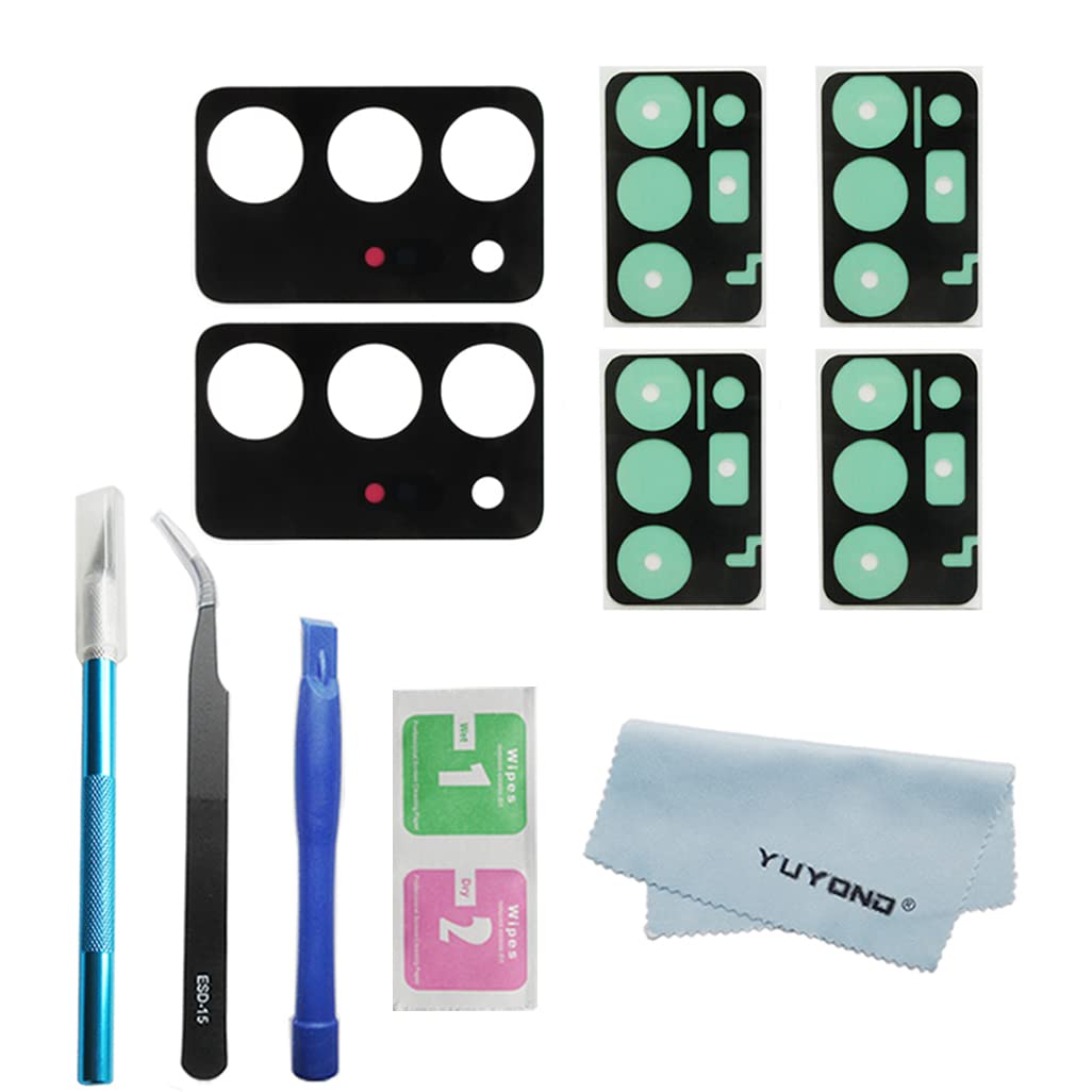 Yuyond 2Pcs Oem Original Back Note 20 Ultra Camera Glass Lens Replacement For Samsung Galaxy Note 20 Ultra 5G (All Carriers) Wit