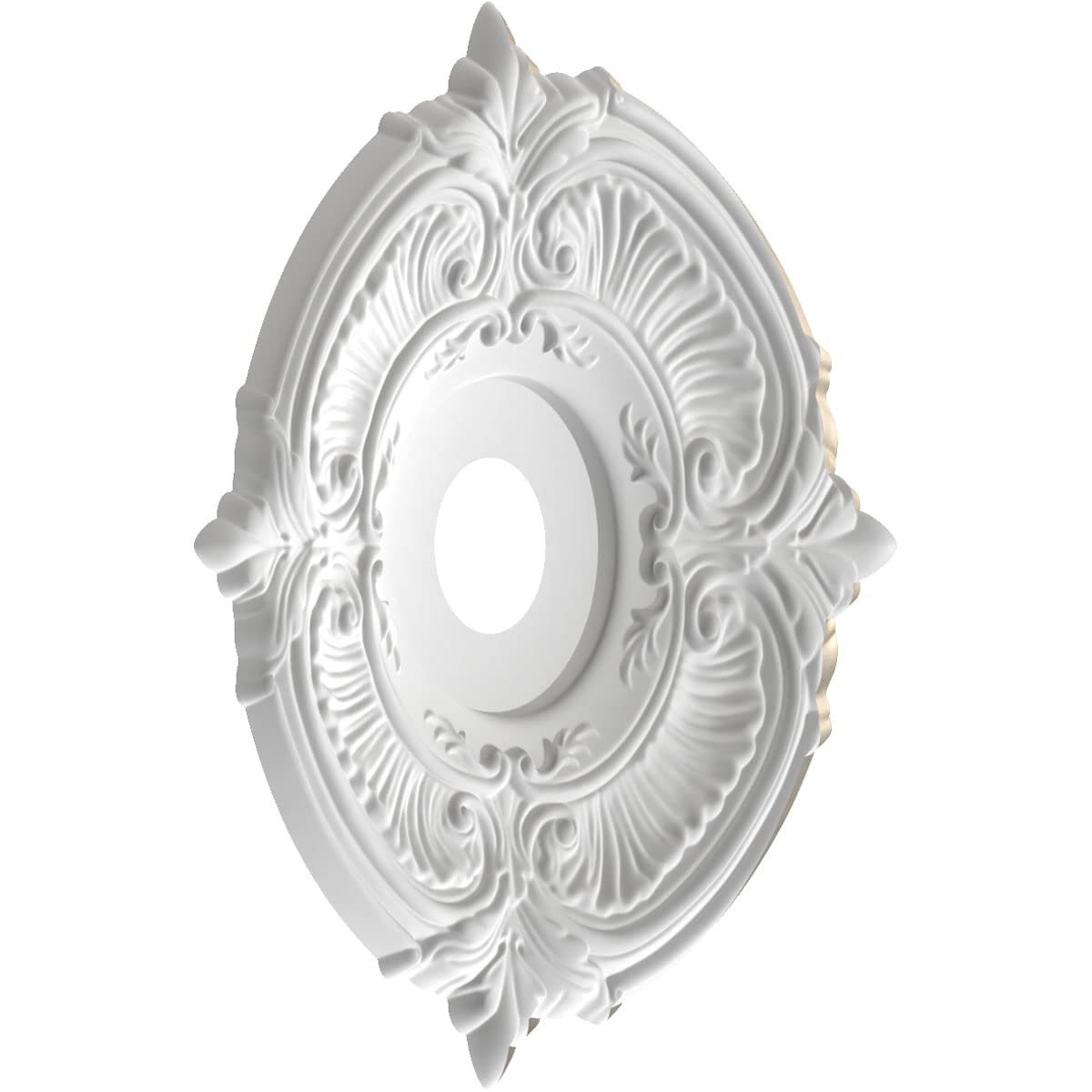 Ekena Millwork Cmp19Atcsv Attica Thermoformed Pvc Ceiling Medallion (Fits Canopies Up To 6 3/4), 19Od X 3 1/2Id X 1P, Metallic S