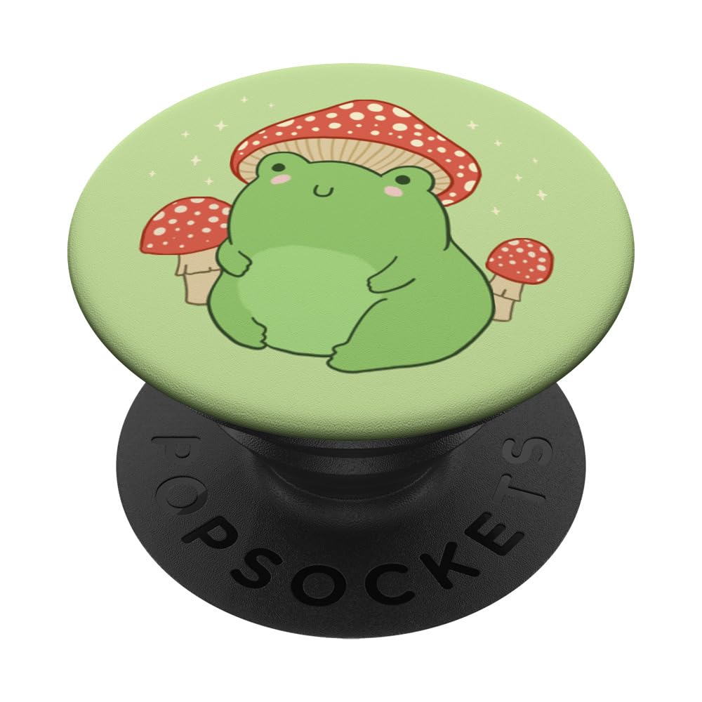 Cute Frog Mushroom Hat Cottagecore Aesthetic Popsockets Standard Popgrip