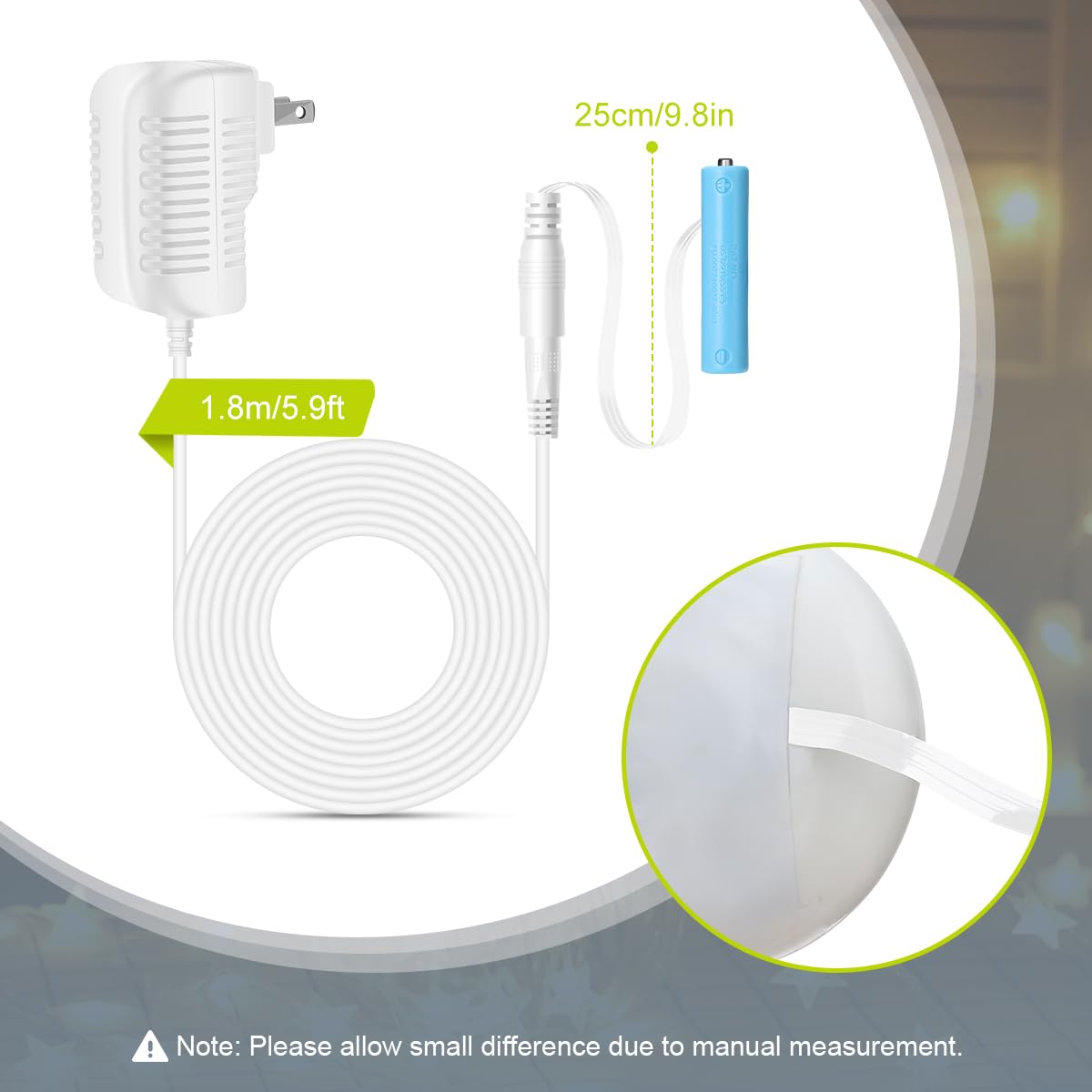 Lenink Ac Power Supply Adapter For Aaa Battery,Replace 3 Aaa Battery,White