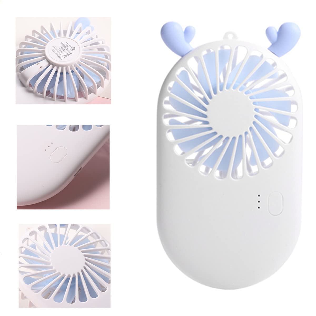 Ruitasa Usb Rechargeable Fan Pocket Fan, Mini Portable Fan Powerful, Handheld Mini Usb Fan 3 Speeds Adjustable Design Suitable F